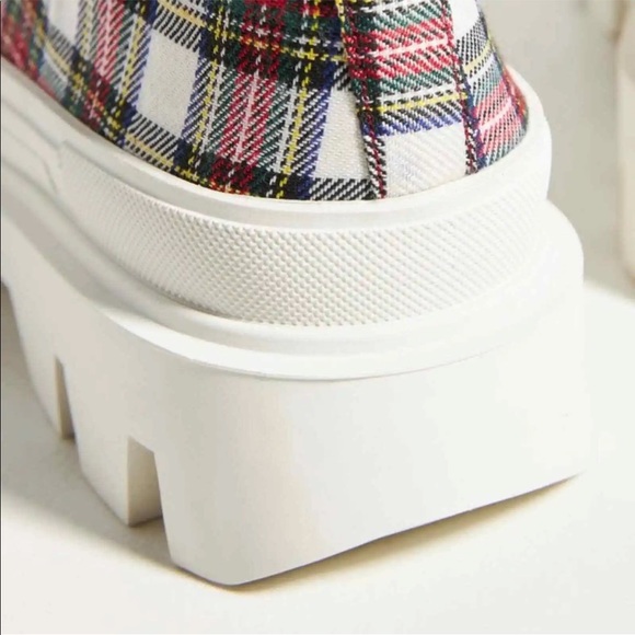 Jeffrey Campbell Plaid Tartan Print Platform High-Top Sneakers / boots NIB - Picture 5 of 9